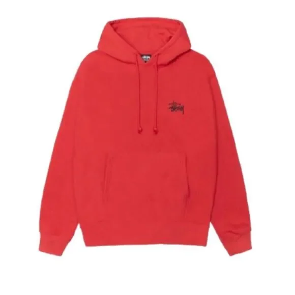 Stussy Men's Red Graphic Print Pullover Hoodie Size M Streetwear NWOT - Picture 2 of 5